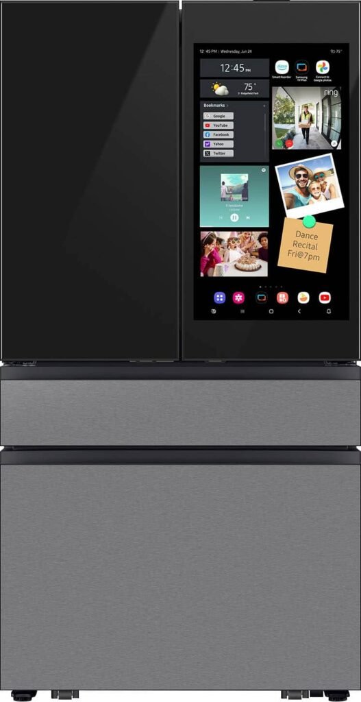 Samsung Bespoke 29 cu. ft. 4-Door French Door Refrigerator AI Family Hub+ Charcoal Glass from Kings Outlet
