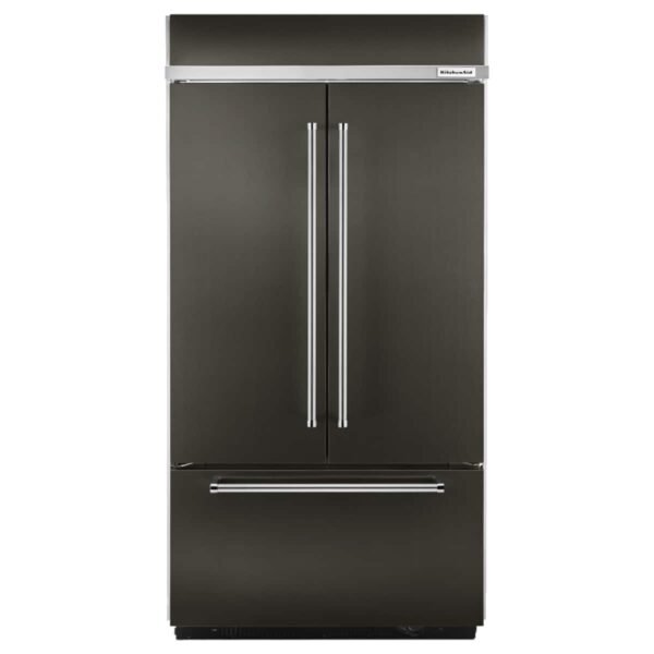 KitchenAid 24.2 Cu. Ft. 42" Width Built-In Stainless French Door Refrigerator Platinum Interior Design from Kings Outlet