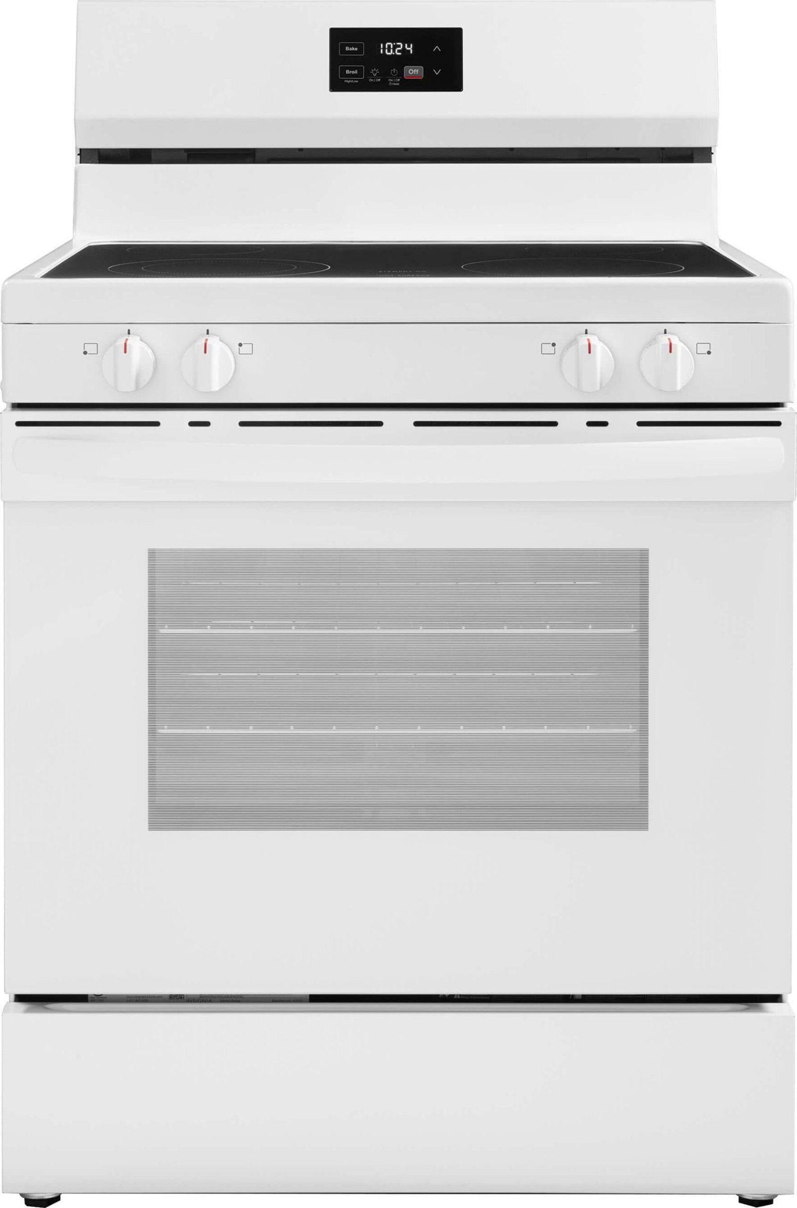 Kings Outlet Insignia 5.3 Cu. Ft. Freestanding Electric Range Dual-Size Burner Storage Drawer White Insignia 5.3 Cu. Ft. Freestanding Electric Range Dual-Size Burner Storage Drawer White from Kings Outlet