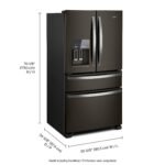 Whirlpool 24.5 Cu. Ft. French Door Refrigerator Two-Tier Freezer Storage Black Stainless Steel from Kings Outlet