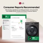 LG 5.0 Cu. Ft. High-Efficiency Stackable Smart Front Load Washer Steam TurboWash 360 Black from Kings Outlet