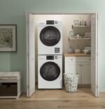 GE 2.4 Cu. Ft. High Efficiency Stackable Front Load Washer Steam Sanitize White from Kings Outlet