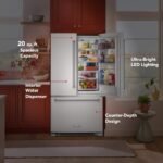 KitchenAid 20 cu. ft. 36-Inch Width Counter-Depth French Door Refrigerator Interior Dispense White from Kings Outlet