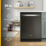 Whirlpool 24" Stainless Steel Dishwasher AI Intelligent Wash 47 dBA . Print Resistant Black from Kings Outlet