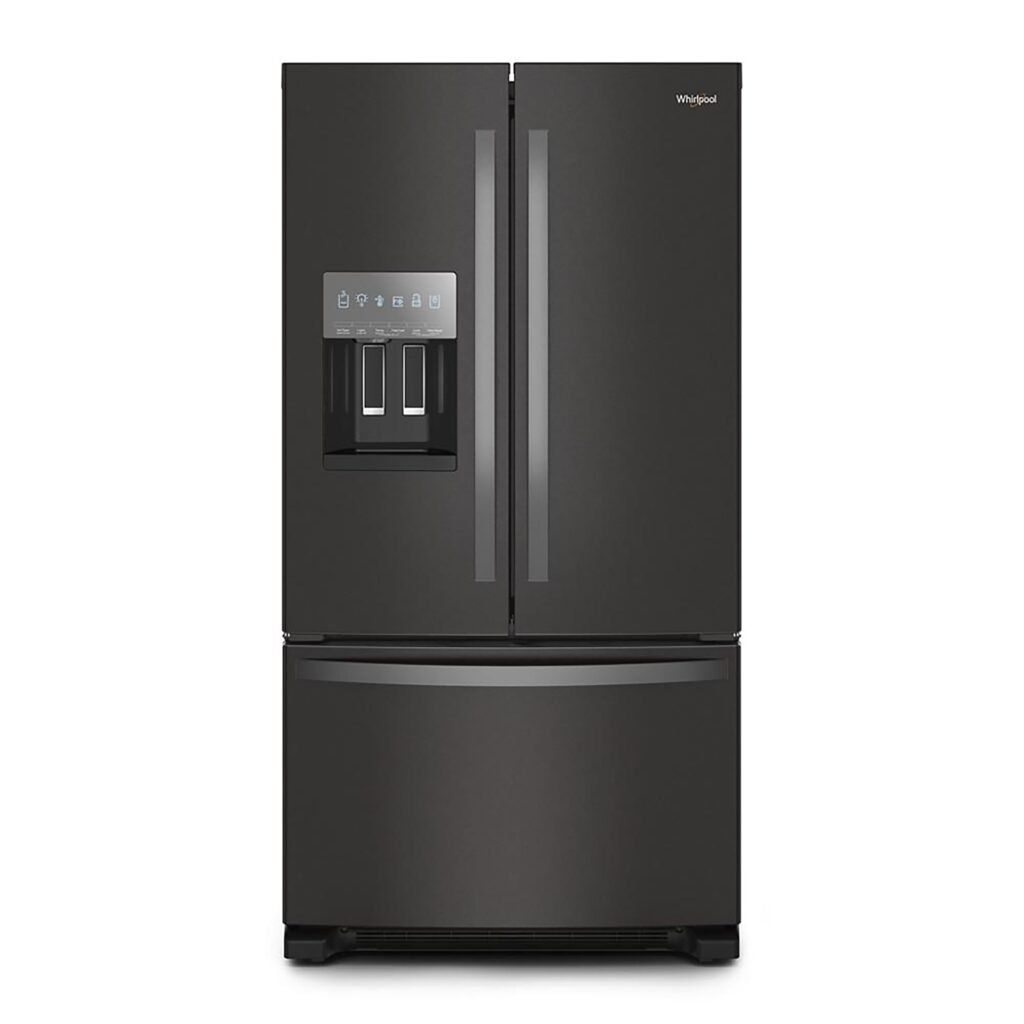 Whirlpool 24.7 Cu. Ft. French Door Refrigerator Elevated Deli Drawer Black Stainless Steel from Kings Outlet