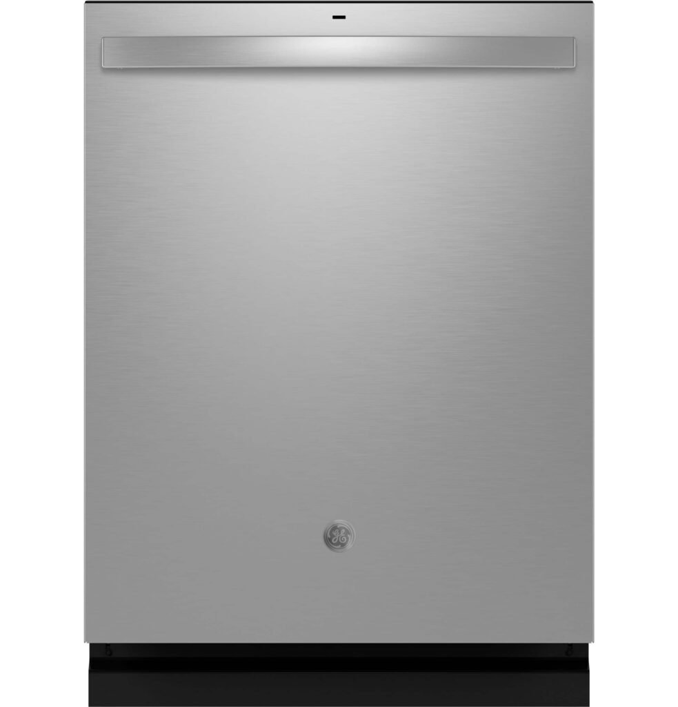 GE 24" Top Control Built-In Stainless Steel Tub Dishwasher 3rd Rack Sanitize Cycle 47 from Kings Outlet