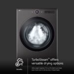 LG 7.4 Cu. Ft. Stackable Smart Gas Dryer Steam Sensor Dry Black Steel from Kings Outlet