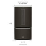 KitchenAid 21.9 Cu. Ft. French Door Counter-Depth Refrigerator Printshield Finish Black Stainless Steel from Kings Outlet