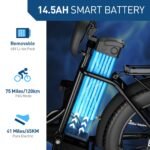 HiBoy EX6F Foldable Electric Bike 75 mi Max Operating Range 25 mph Max Speed from Kings Outlet