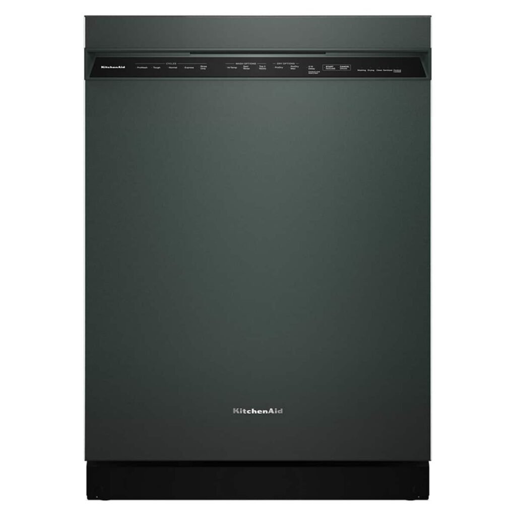 KitchenAid 24" Front Control Built-In Stainless Steel Tub Dishwasher Third Level Jet Rack 41 from Kings Outlet