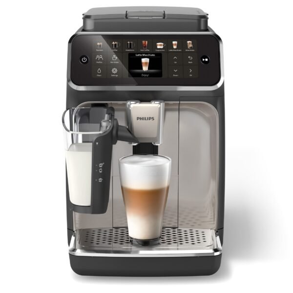Philips 4400 Fully Automatic Espresso Coffee Machine LatteGo Milk Frother Black Chrome Black/Silver from Kings Outlet