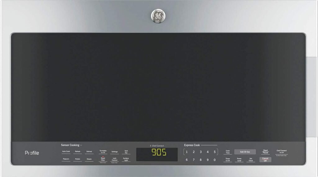 GE Profile 2.1 Cu. Ft. Over-the-Range Microwave Sensor Cooking Chef Connect Stainless Steel from Kings Outlet