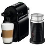 Nespresso Inissia Espresso Machine Aeroccino Milk Frother by DeLonghi Intense Black from Kings Outlet