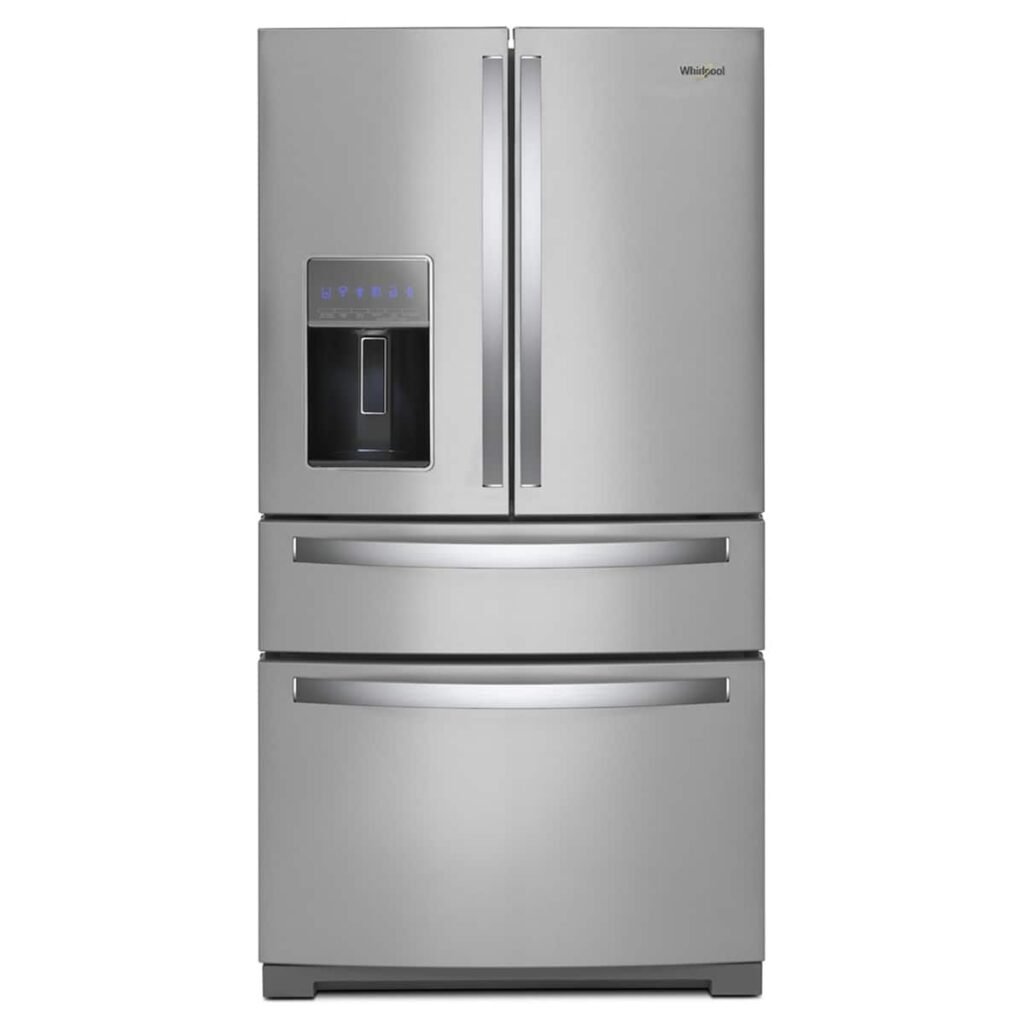 Whirlpool 26 Cu. Ft. Wide 4 Door Refrigerator Prep Store Bins Stainless Steel from Kings Outlet