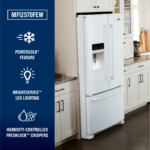 Maytag 25 Cu. Ft. French Door Refrigerator PowerCold Feature White White on White from Kings Outlet