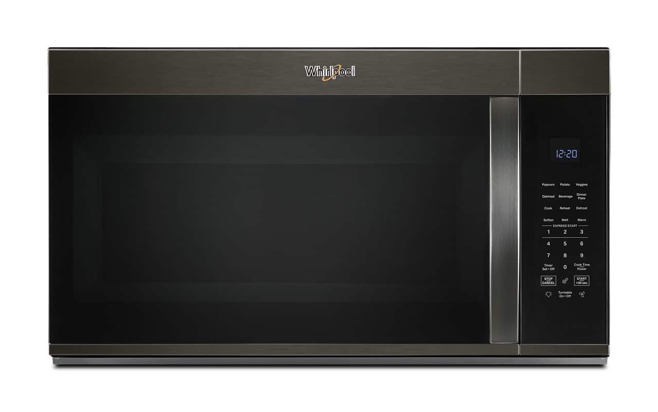 Kings Outlet Whirlpool 1.9 Cu. Ft. Over-the-Range Microwave Sensor Cooking Black Stainless Steel Whirlpool 1.9 Cu. Ft. Over-the-Range Microwave Sensor Cooking Black Stainless Steel from Kings Outlet