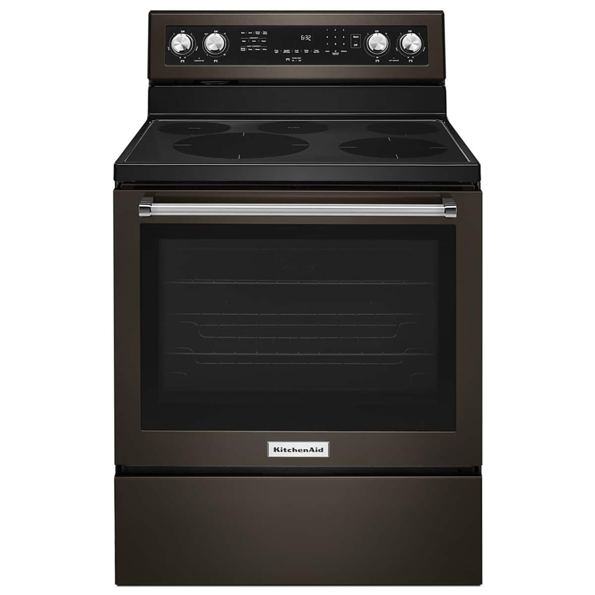 Kings Outlet KitchenAid 6.4 Cu. Ft. Self-Cleaning Freestanding Electric Convection Range Black Stainless Steel KitchenAid 6.4 Cu. Ft. Self-Cleaning Freestanding Electric Convection Range Black Stainless Steel from Kings Outlet