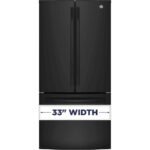 GE 24.7 Cu. Ft. French Door Refrigerator Internal Water Dispenser High Gloss Black from Kings Outlet