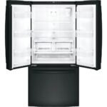 GE 24.7 Cu. Ft. French Door Refrigerator Internal Water Dispenser High Gloss Black from Kings Outlet