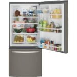 GE 21.0 Cu. Ft. Bottom-Freezer Refrigerator Sliding Snack Drawer Slate from Kings Outlet