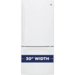 GE 21.0 Cu. Ft. Bottom-Freezer Refrigerator LED Internal Lighting High Gloss White from Kings Outlet
