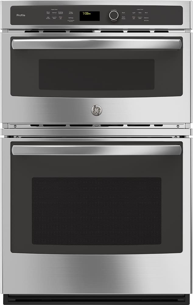 GE Profile 27" Built-In Double Electric Convection Wall Oven Built-In Microwave Stainless Steel from Kings Outlet