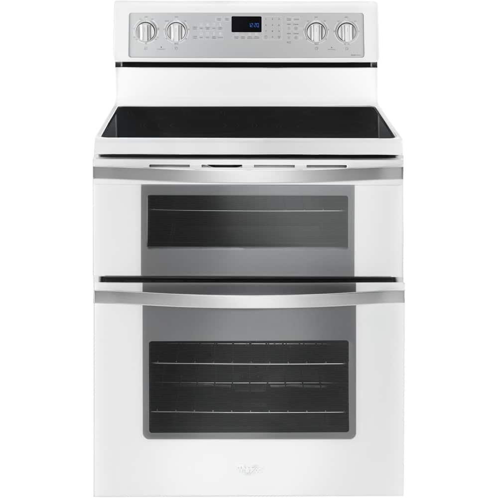 Whirlpool 6.7 Cu. Ft. Self-Cleaning Freestanding Double Oven Electric Convection Range White from Kings Outlet