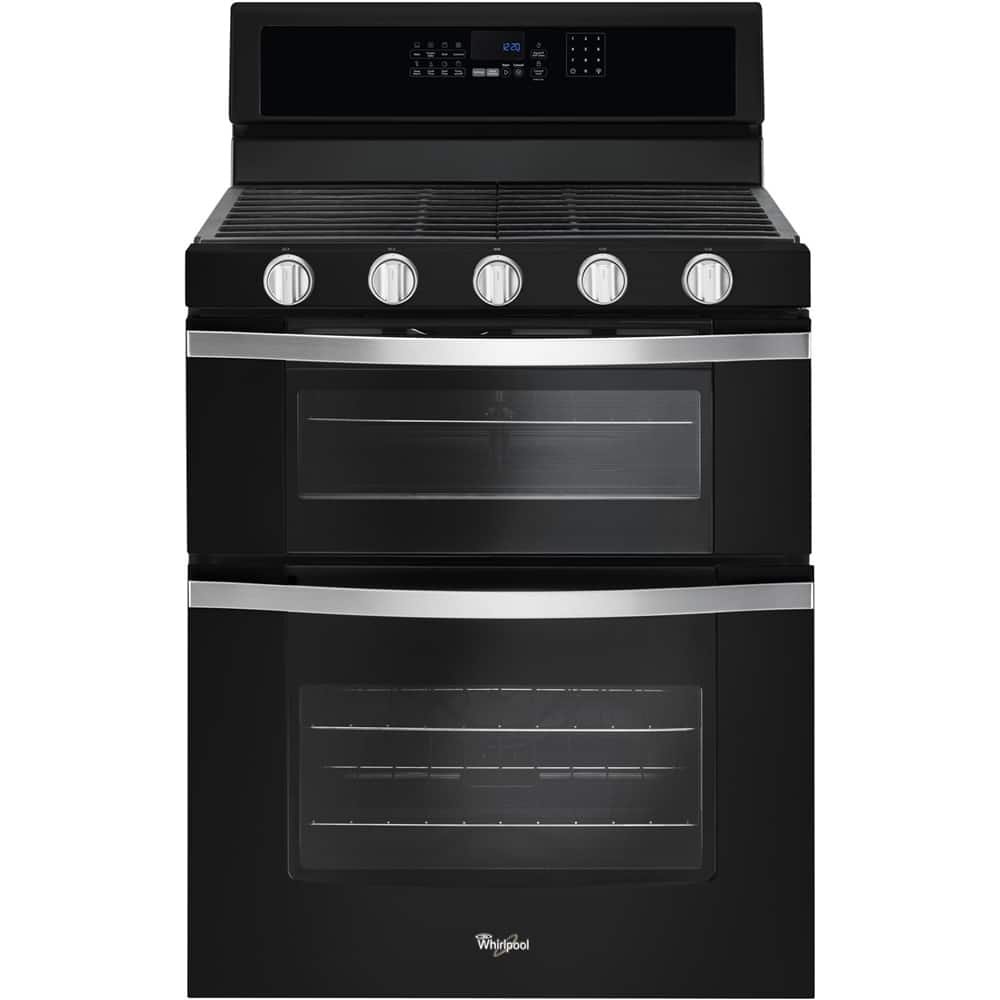 Whirlpool 6.0 Cu. Ft. Self-Cleaning Freestanding Double Oven Gas Convection Range Black from Kings Outlet
