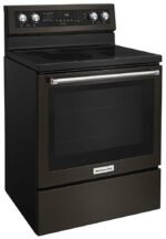 KitchenAid 6.4 Cu. Ft. Self-Cleaning Freestanding Electric Convection Range Black Stainless Steel from Kings Outlet