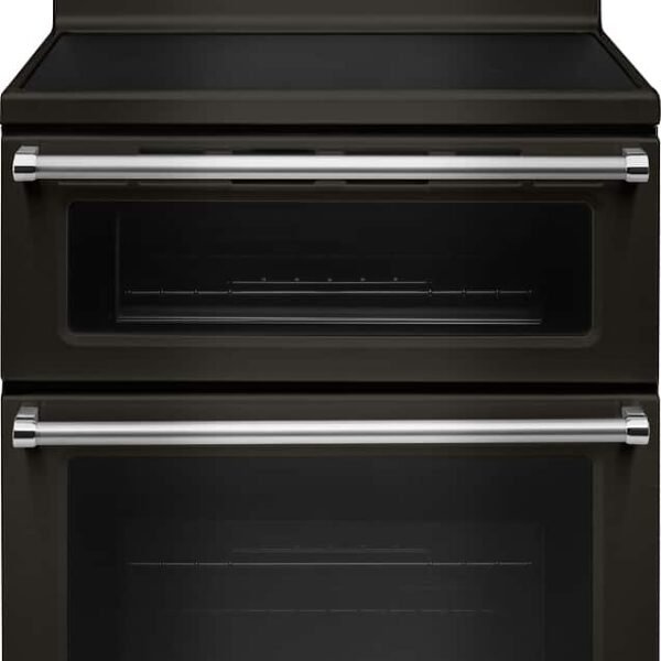 KitchenAid 6.7 Cu. Ft. Self-Cleaning Freestanding Double Oven Electric Convection Range Black Stainless Steel from Kings Outlet