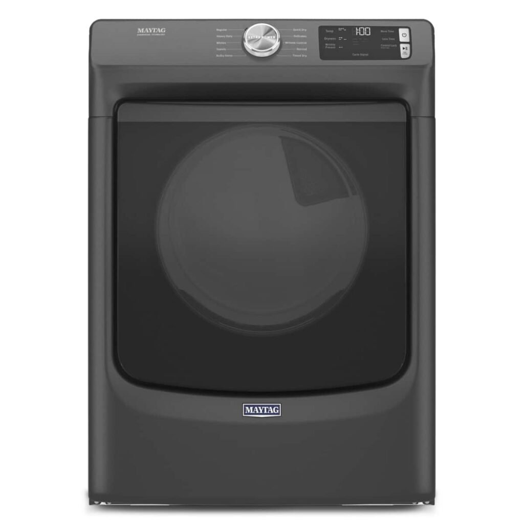 Maytag 7.3 Cu. Ft. Stackable Electric Dryer Extra Power Button Volcano Black from Kings Outlet