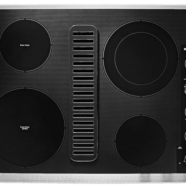 KitchenAid 30" Built-In Downdraft Electric Cooktop 4 Burners Stainless Steel from Kings Outlet
