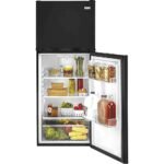 Haier 9.8 Cu. Ft. Top-Freezer Refrigerator Adjustable Spill-Proof Glass Shelves Black from Kings Outlet