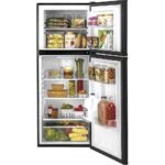 Haier 9.8 Cu. Ft. Top-Freezer Refrigerator Adjustable Spill-Proof Glass Shelves Black from Kings Outlet