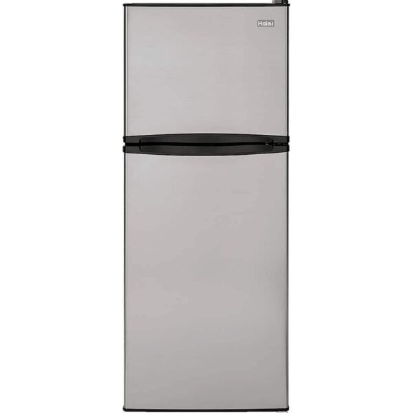 Haier 9.8 Cu. Ft. Top-Freezer Refrigerator Adjustable Spill Proof Glass Shelves Stainless Steel from Kings Outlet