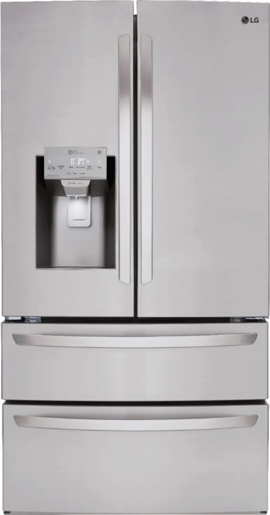 LG 27.8 Cu. Ft. 4-Door French Door Smart Refrigerator Double Freezer Drawers Stainless Steel from Kings Outlet