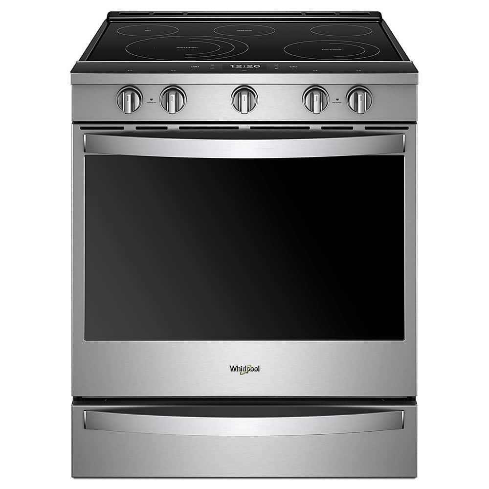 Whirlpool 6.4 Cu. Ft. Slide-In Electric Convection Range Self-Cleaning Air Fry Connection Stainless Steel from Kings Outlet