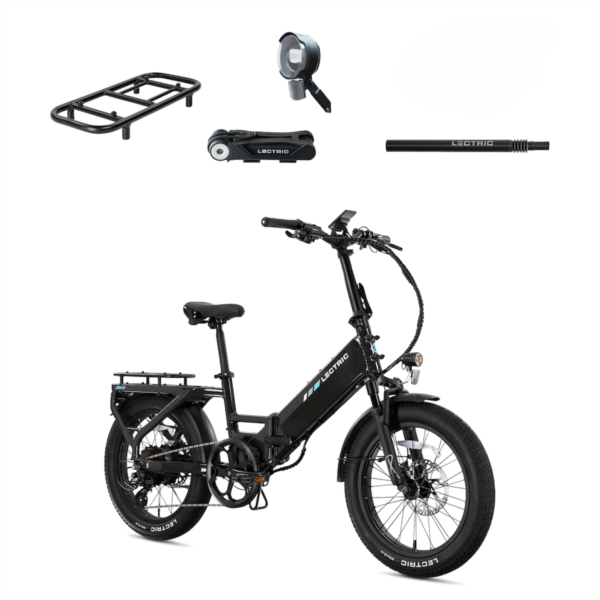 Lectric eBikes XP4 750 Step-Thru Foldable Long-Range eBike Max 85mi/28mph + LevelUp Rack/Seat Post/Elite from Kings Outlet