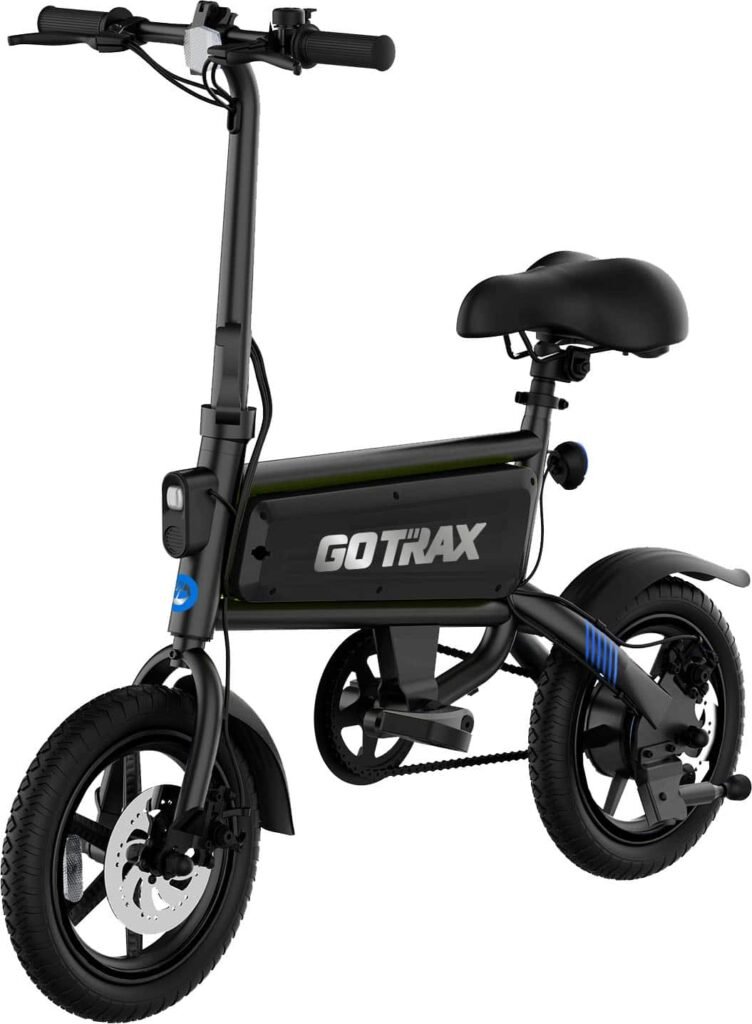 GoTrax Z4 SWIFT Foldable eBike 25mi Max Operating Range 15.5mph Max Speed Black from Kings Outlet