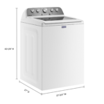 Maytag 4.8 Cu. Ft. High Efficiency Top Load Washer Steam Extra Power Button White from Kings Outlet