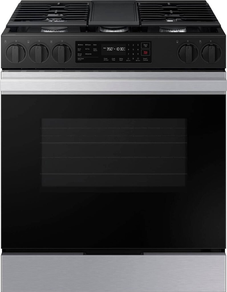 Samsung Bespoke 6.0 Cu. Ft. Slide-In Gas Range Air Fry Stainless Steel from Kings Outlet