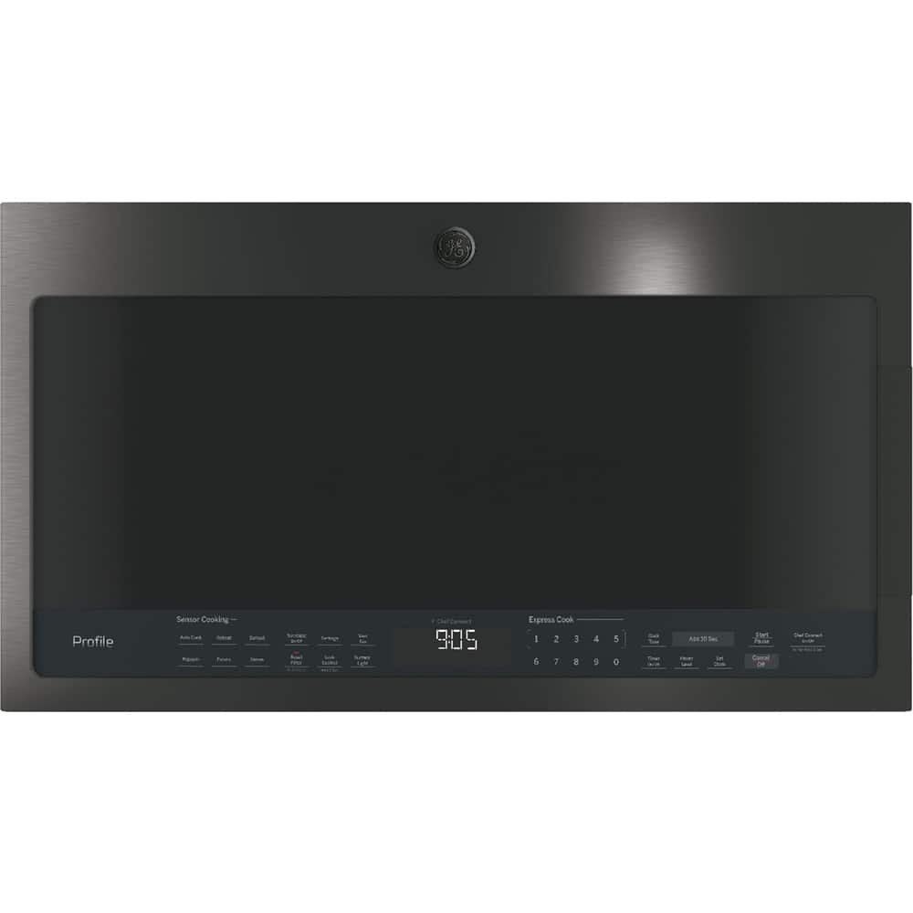 GE Profile 2.1 Cu. Ft. Over-the-Range Microwave Sensor Cooking Chef Connect Black Stainless Steel from Kings Outlet
