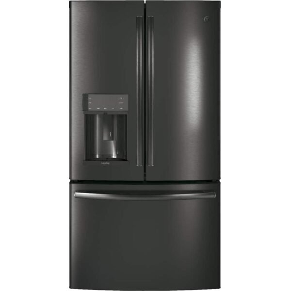 GE Profile 22.1 Cu. Ft. French Door Counter-Depth Refrigerator Hands-Free AutoFill Black Stainless Steel from Kings Outlet