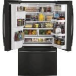 GE Profile 22.1 Cu. Ft. French Door Counter-Depth Refrigerator Hands-Free AutoFill Black Stainless Steel from Kings Outlet