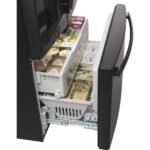 GE Profile 22.1 Cu. Ft. French Door Counter-Depth Refrigerator Hands-Free AutoFill Black Stainless Steel from Kings Outlet