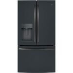 GE 27.7 Cu. Ft. French Door Refrigerator External Ice Water Dispenser Black Slate from Kings Outlet