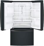 GE 27.7 Cu. Ft. French Door Refrigerator External Ice Water Dispenser Black Slate from Kings Outlet