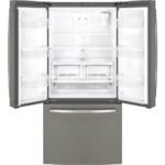 GE 18.6 Cu. Ft. French Door Counter-Depth Refrigerator Internal Water Dispenser Slate from Kings Outlet
