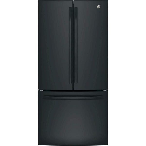 GE 18.6 Cu. Ft. French Door Counter-Depth Refrigerator Internal Water Dispenser High Gloss Black from Kings Outlet