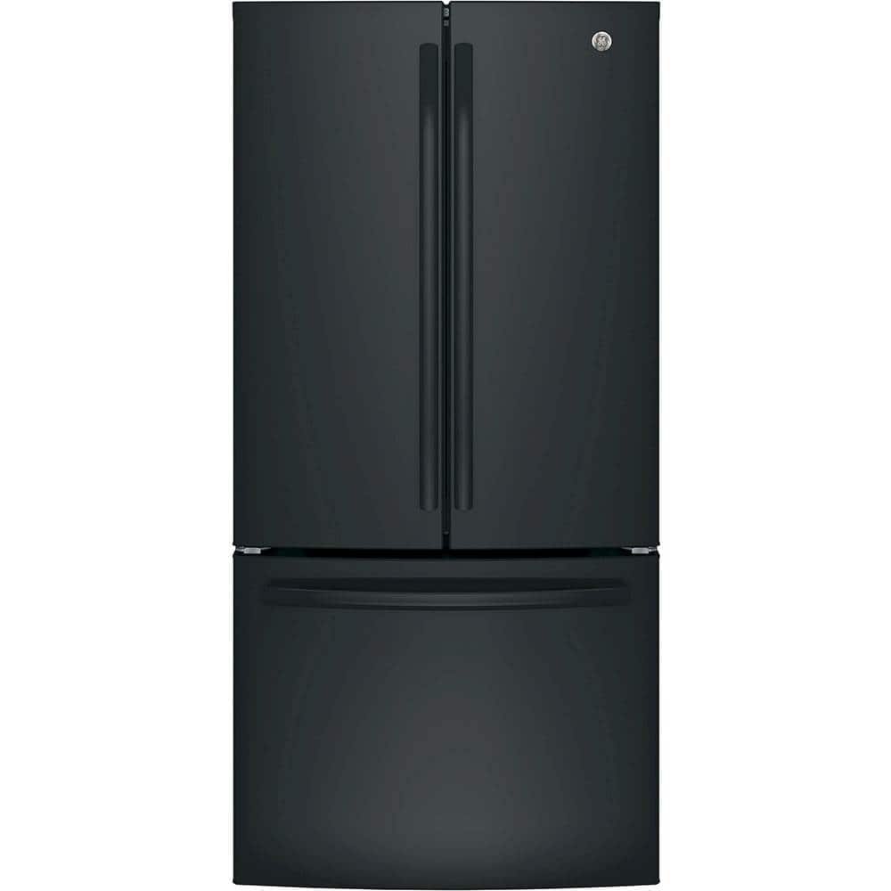 GE 18.6 Cu. Ft. French Door Counter-Depth Refrigerator Internal Water Dispenser High Gloss Black from Kings Outlet
